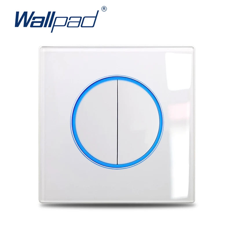 Wallpad Luxury Glass Light Switch – 1/2/3/4 Gang Round Design with LED Indicator (110–250V, 16A)
