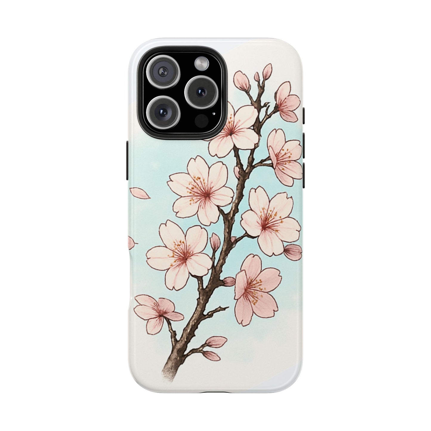 Cherry Blossom Tough Phone Case — Floral Protective Phone Cover