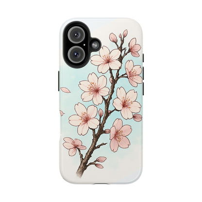 Cherry Blossom Tough Phone Case — Floral Protective Phone Cover