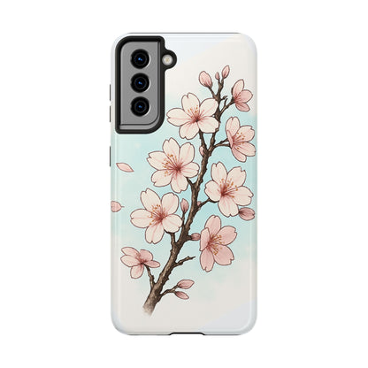 Cherry Blossom Tough Phone Case — Floral Protective Phone Cover