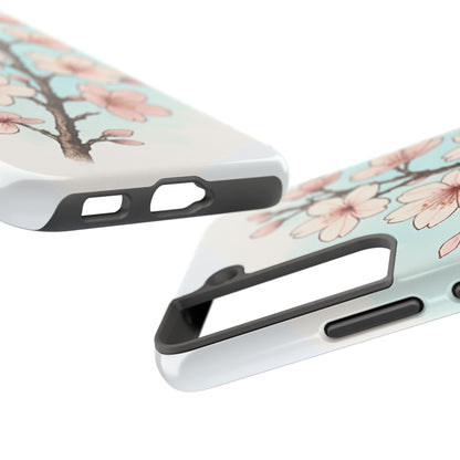 Cherry Blossom Tough Phone Case — Floral Protective Phone Cover