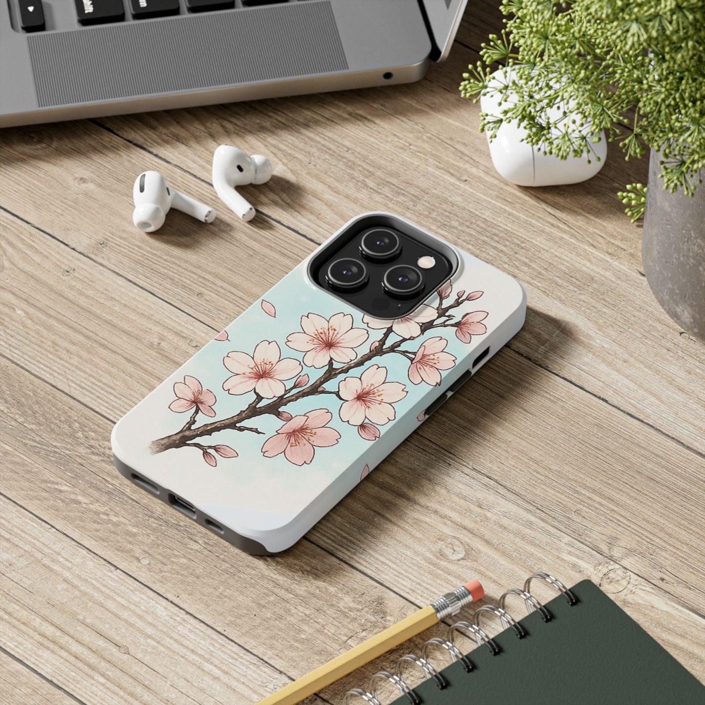 Cherry Blossom Tough Phone Case — Floral Protective Phone Cover