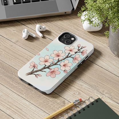 Cherry Blossom Tough Phone Case — Floral Protective Phone Cover