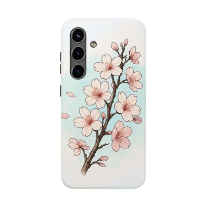 Cherry Blossom Tough Phone Case — Floral Protective Phone Cover