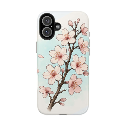 Cherry Blossom Tough Phone Case — Floral Protective Phone Cover