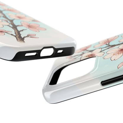 Cherry Blossom Tough Phone Case — Floral Protective Phone Cover