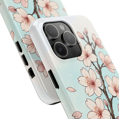 Cherry Blossom Tough Phone Case — Floral Protective Phone Cover