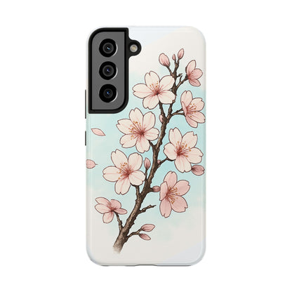 Cherry Blossom Tough Phone Case — Floral Protective Phone Cover
