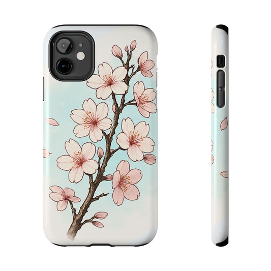 Cherry Blossom Tough Phone Case — Floral Protective Phone Cover