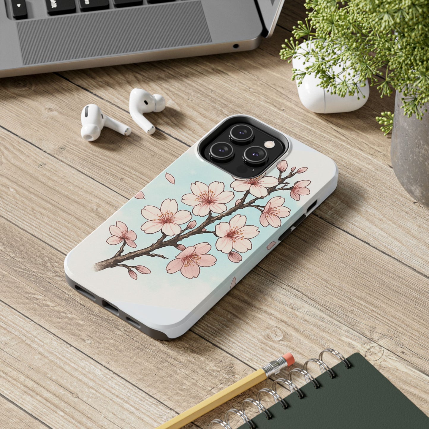 Cherry Blossom Tough Phone Case — Floral Protective Phone Cover