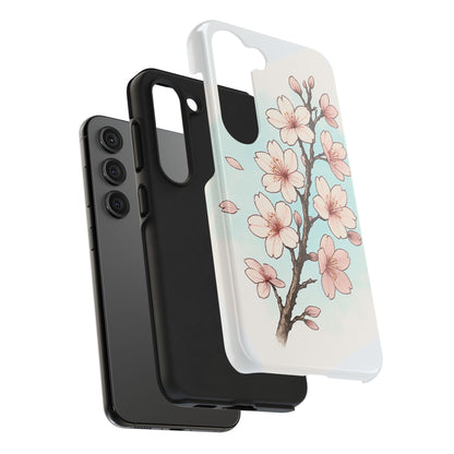Cherry Blossom Tough Phone Case — Floral Protective Phone Cover