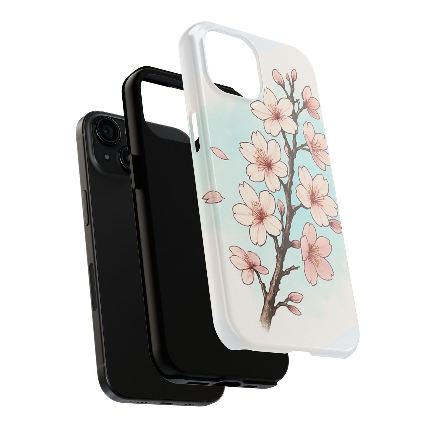 Cherry Blossom Tough Phone Case — Floral Protective Phone Cover