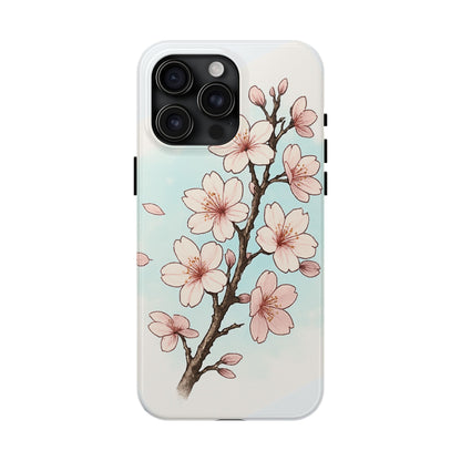 Cherry Blossom Tough Phone Case — Floral Protective Phone Cover