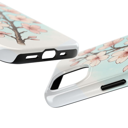 Cherry Blossom Tough Phone Case — Floral Protective Phone Cover