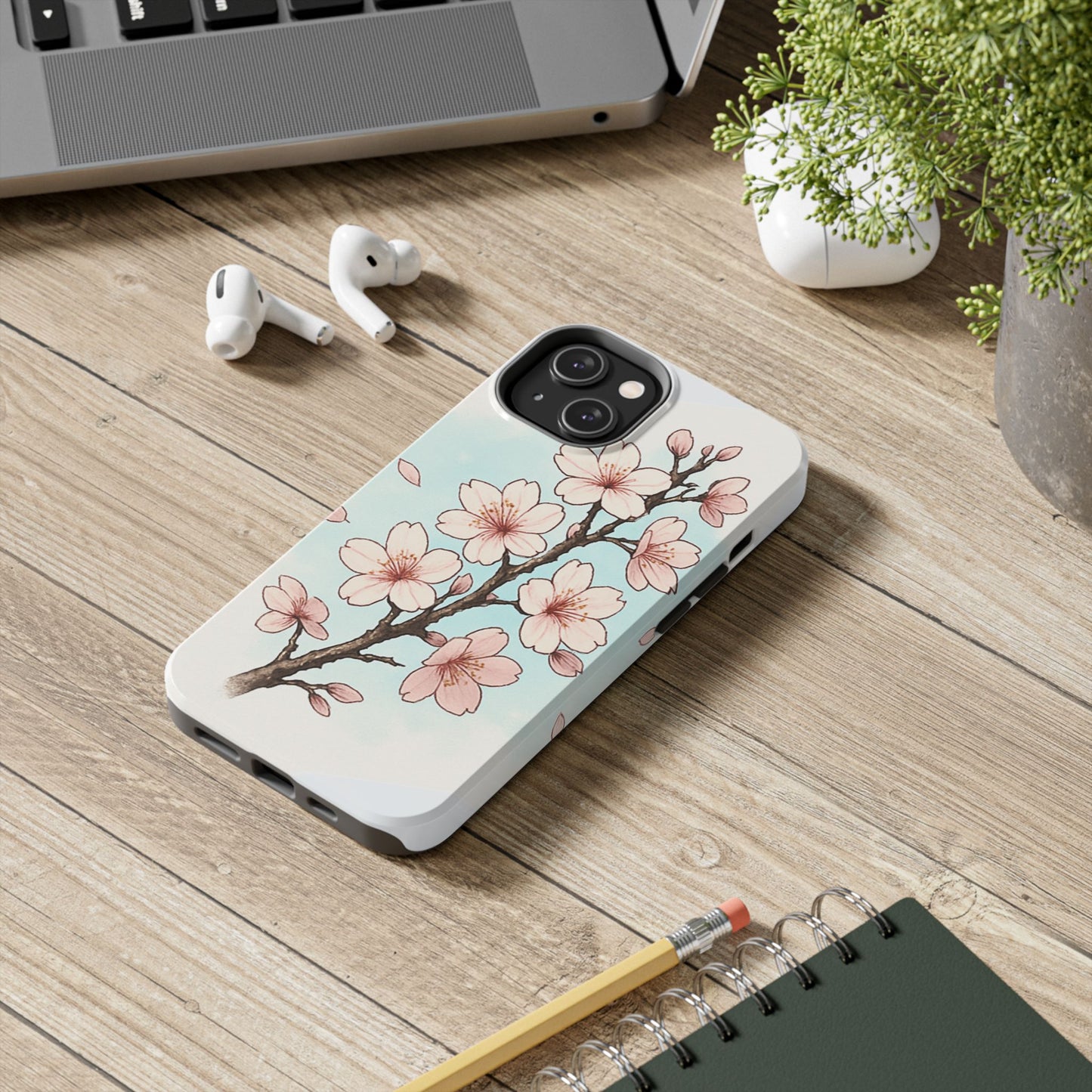 Cherry Blossom Tough Phone Case — Floral Protective Phone Cover