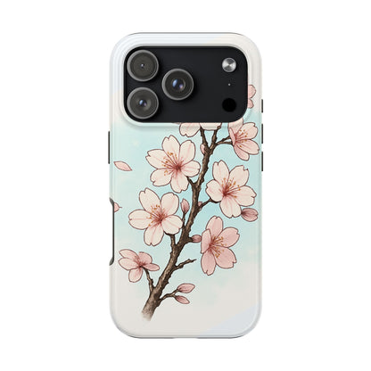 Cherry Blossom Tough Phone Case — Floral Protective Phone Cover