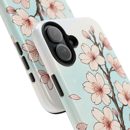 Cherry Blossom Tough Phone Case — Floral Protective Phone Cover