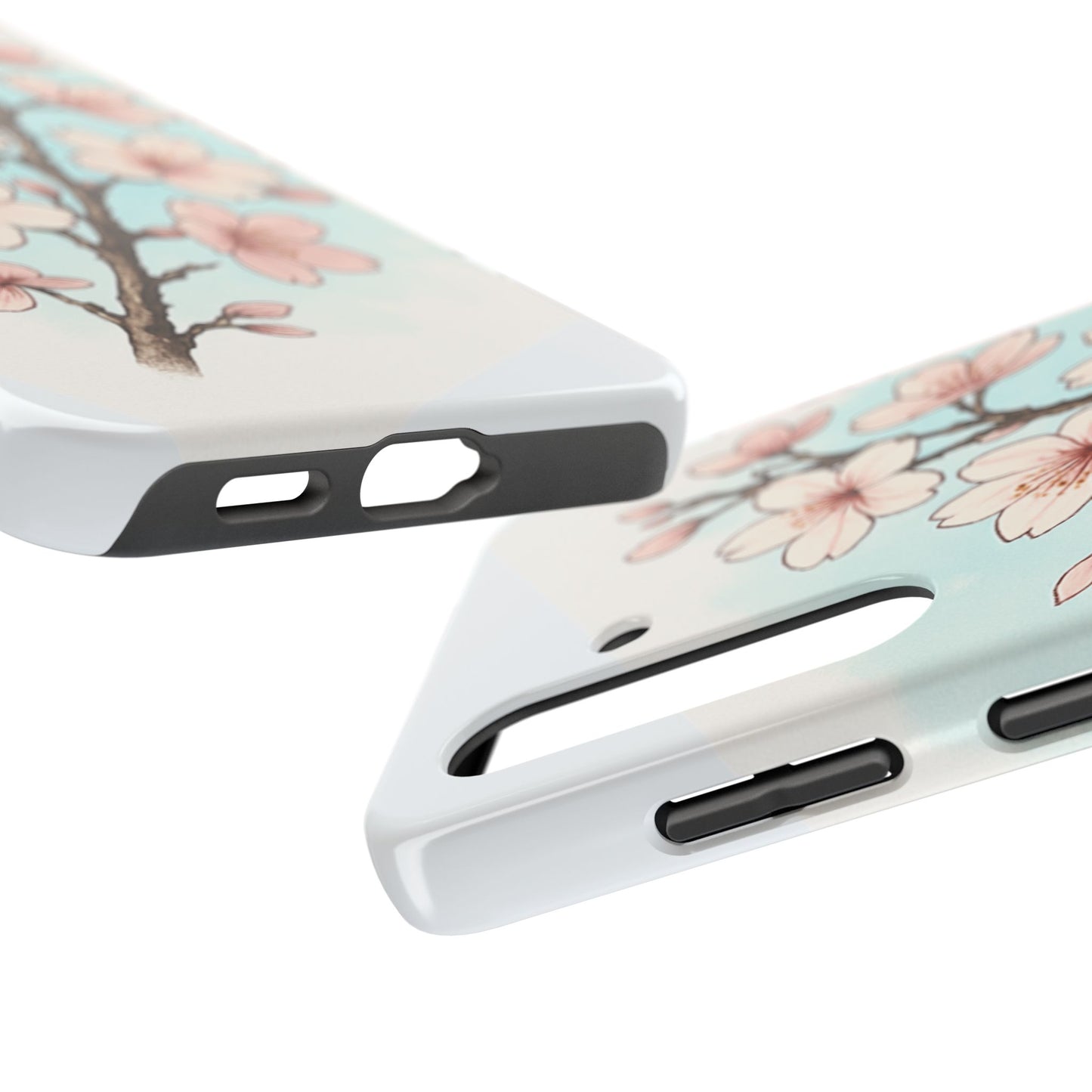 Cherry Blossom Tough Phone Case — Floral Protective Phone Cover