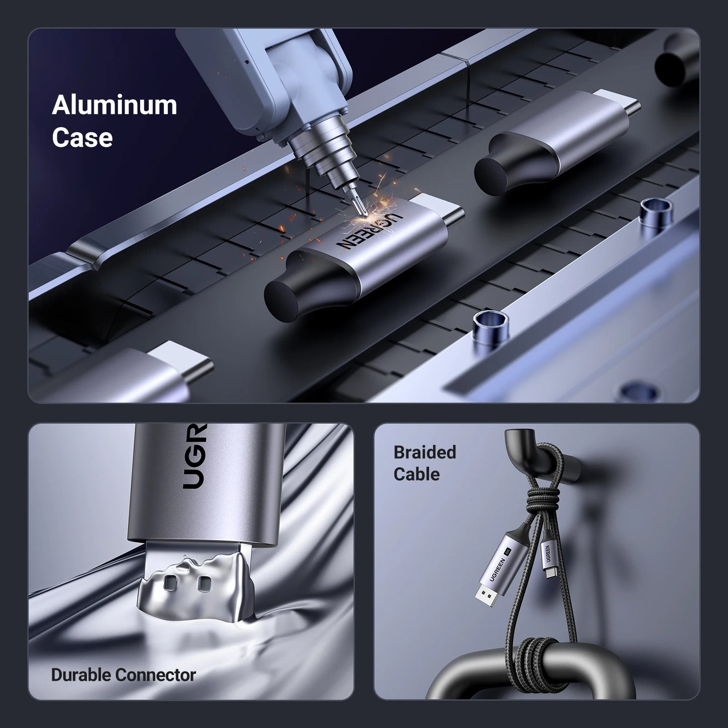 UGREEN USB-C naar 8K DisplayPort 1.4 Kabel – Thunderbolt 3/4 Compatible