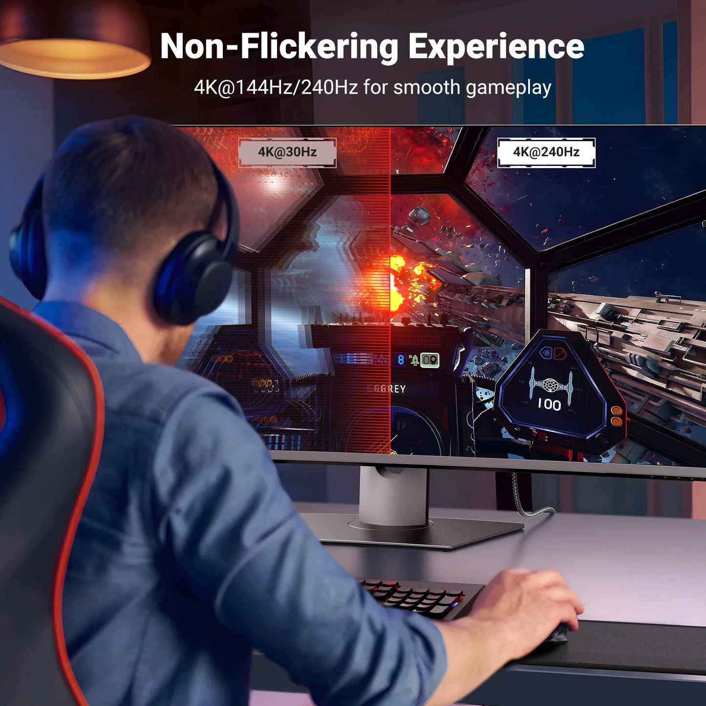 UGREEN USB-C naar 8K DisplayPort 1.4 Kabel – Thunderbolt 3/4 Compatible