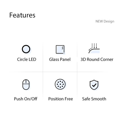 Wallpad Luxury Glass Light Switch – 1/2/3/4 Gang Round Design with LED Indicator (110–250V, 16A)