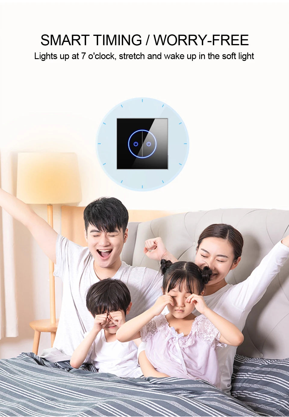 Tuya WiFi Smart Lichtschakelaar – 1/2/3-Gang Touchpaneel met App-bediening voor Alexa & Google Home