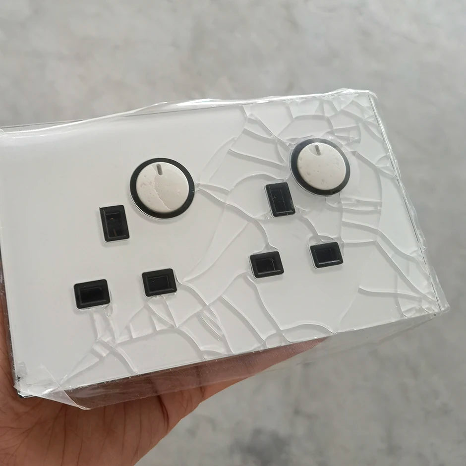 Wallpad Luxury Glass Light Switch – 1/2/3/4 Gang Round Design with LED Indicator (110–250V, 16A)