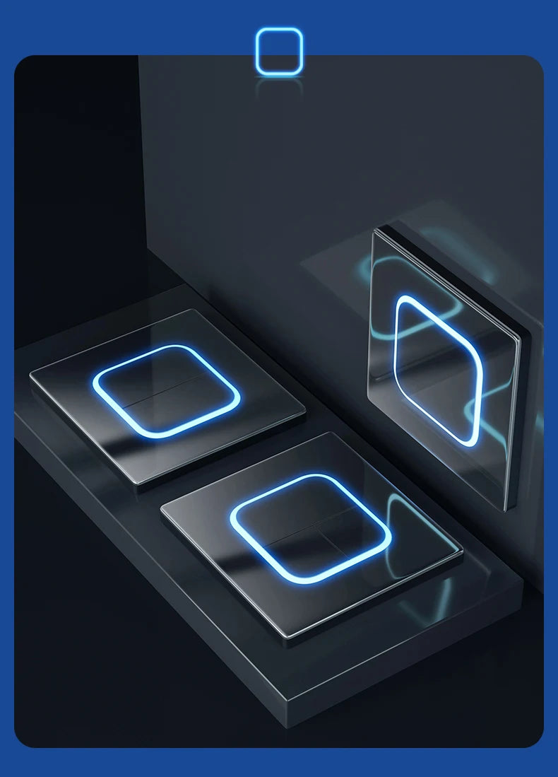 Depo Guye Glazen Lichtschakelaar – 1/2/3/4-Gang Touchpaneel met LED-indicator (110–250V)