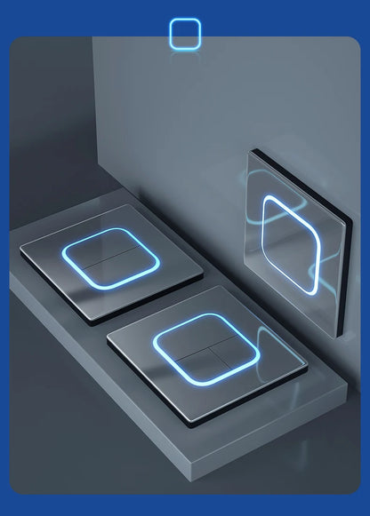 Depo Guye Glazen Lichtschakelaar – 1/2/3/4-Gang Touchpaneel met LED-indicator (110–250V)