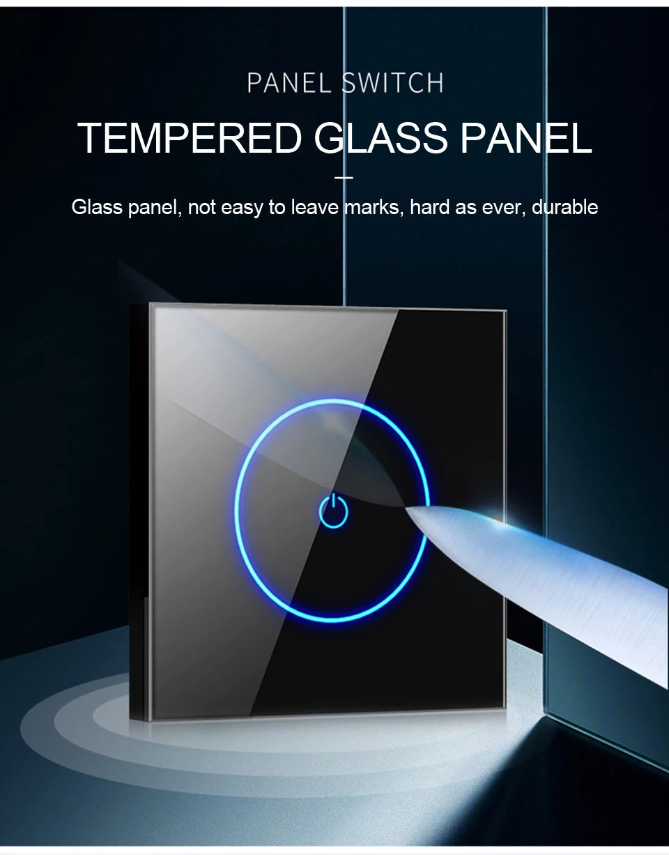 Tuya WiFi Smart Lichtschakelaar – 1/2/3-Gang Touchpaneel met App-bediening voor Alexa & Google Home