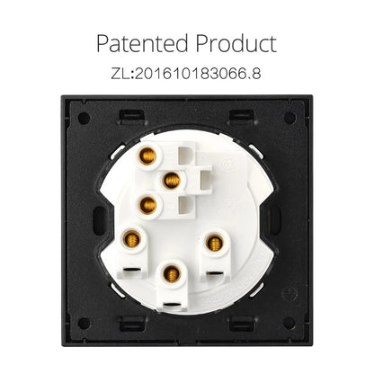 Wallpad Luxury Glass Light Switch – 1/2/3/4 Gang Round Design with LED Indicator (110–250V, 16A)