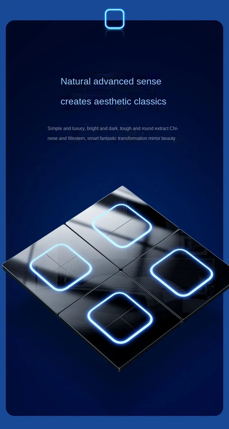 Depo Guye Glazen Lichtschakelaar – 1/2/3/4-Gang Touchpaneel met LED-indicator (110–250V)