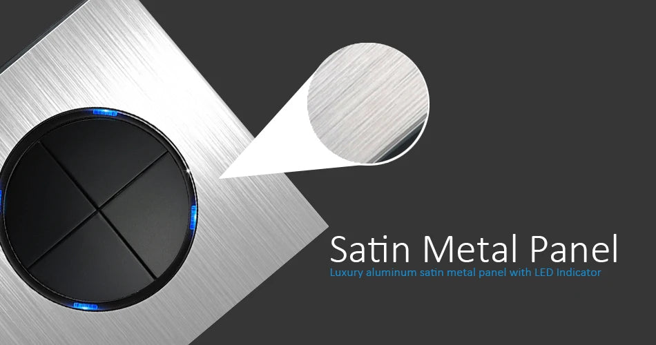 Wallpad L6 Luxe Zilveren Aluminium LED-schakelaar – 1–4 Gang, Waterheater & DP 2P