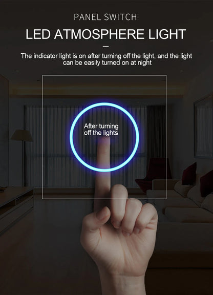 Tuya WiFi Smart Lichtschakelaar – 1/2/3-Gang Touchpaneel met App-bediening voor Alexa & Google Home