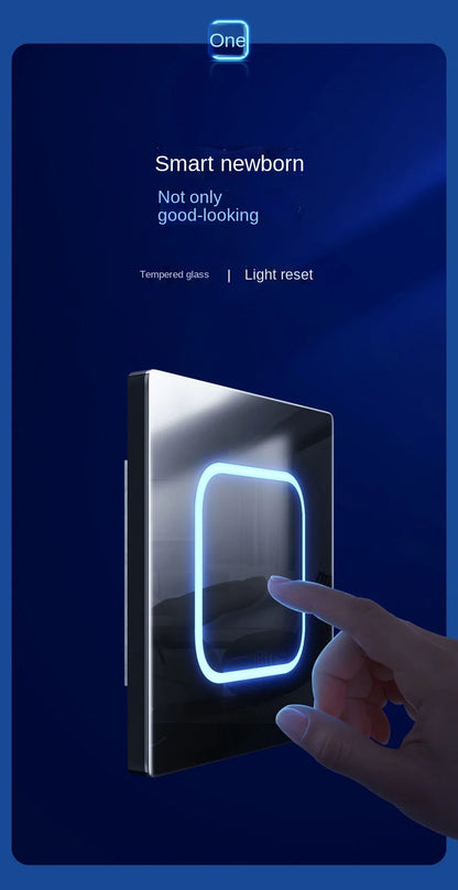 Depo Guye Glazen Lichtschakelaar – 1/2/3/4-Gang Touchpaneel met LED-indicator (110–250V)