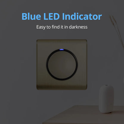 Wallpad Luxe 1–4-Gang Lichtschakelaar met Blauw LED & Geïntegreerd Stopcontact (TV/RJ45/TEL)