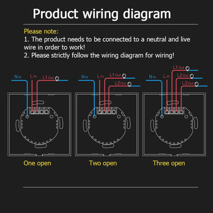 Tuya WiFi Smart Lichtschakelaar – 1/2/3-Gang Touchpaneel met App-bediening voor Alexa & Google Home