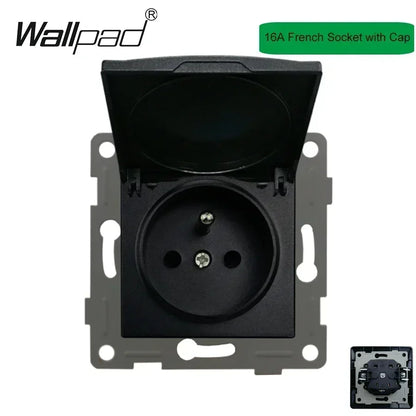 Wallpad Luxe Houten EU Stopcontact – Retro Schakelaar met USB, TV & Datapoort (110–250V)