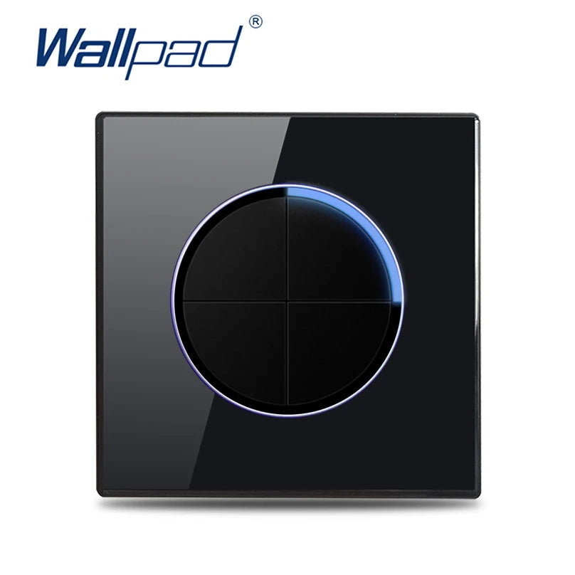 Wallpad Luxury Glass Light Switch – 1/2/3/4 Gang Round Design with LED Indicator (110–250V, 16A)
