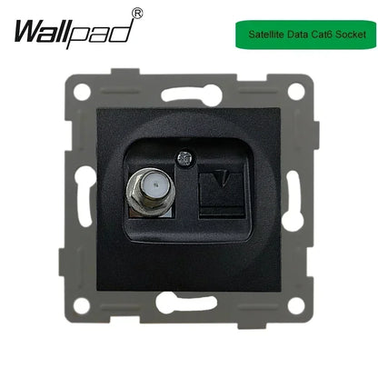 Wallpad Luxe Houten EU Stopcontact – Retro Schakelaar met USB, TV & Datapoort (110–250V)