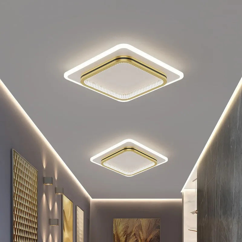 Modern LED ceiling lamp with crystal lampshade – round or square