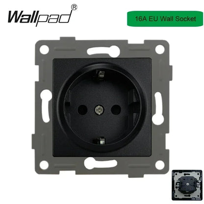 Wallpad Luxe Houten EU Stopcontact – Retro Schakelaar met USB, TV & Datapoort (110–250V)