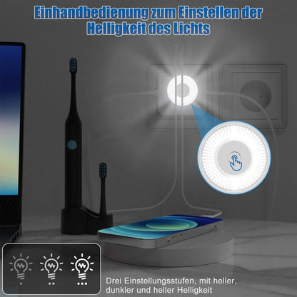 EU Power Strip Cube – 2 Sockets, 2 USB-A &amp; 1 USB-C, Night Light, 3680W Wall Socket