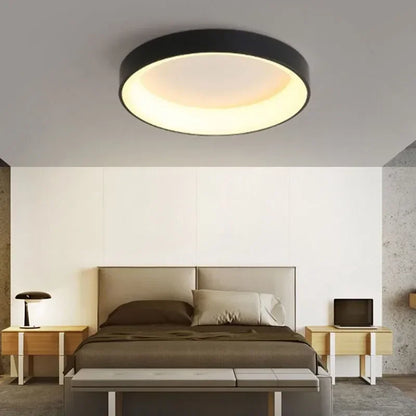 Nordic modern round LED ceiling lamp – black, white or gray.