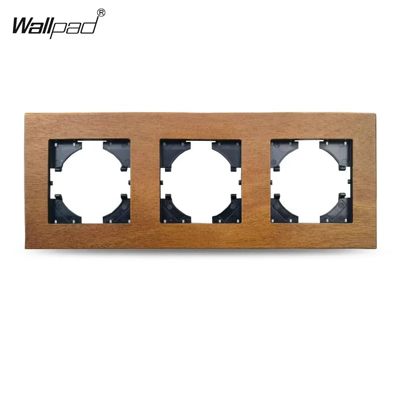 Wallpad Luxe Houten EU Stopcontact – Retro Schakelaar met USB, TV & Datapoort (110–250V)