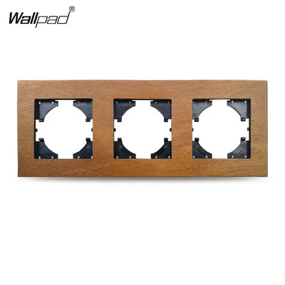 Wallpad Luxe Houten EU Stopcontact – Retro Schakelaar met USB, TV & Datapoort (110–250V)