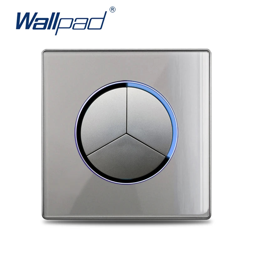 Wallpad Luxury Glass Light Switch – 1/2/3/4 Gang Round Design with LED Indicator (110–250V, 16A)