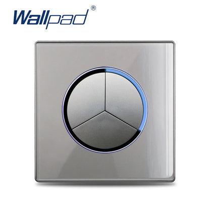 Wallpad Luxury Glass Light Switch – 1/2/3/4 Gang Round Design with LED Indicator (110–250V, 16A)