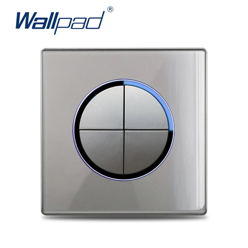 Wallpad Luxury Glass Light Switch – 1/2/3/4 Gang Round Design with LED Indicator (110–250V, 16A)