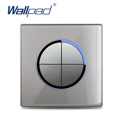 Wallpad Luxury Glass Light Switch – 1/2/3/4 Gang Round Design with LED Indicator (110–250V, 16A)
